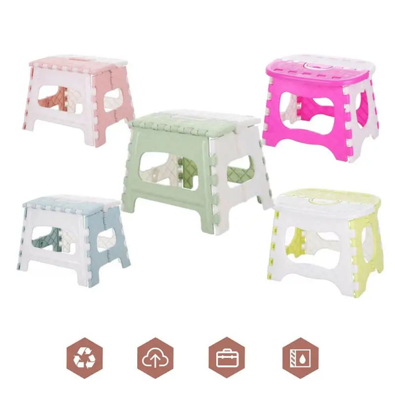 Plastic Multi Purpose Folding Step Stool Kids holding stool camping Home Train Outdoor Foldable Garden Bathroom Fishing | Мебель