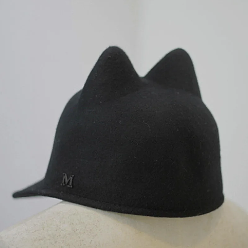 Фибоначчи кошачьи уши рыцарские фетровые шляпы высокого качества модные шерстяные фетровые шляпы женские фетровые шляпы