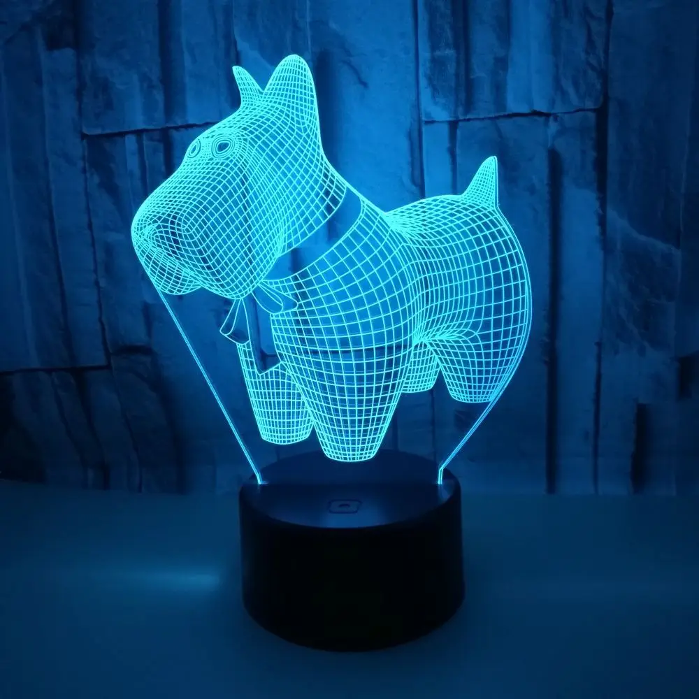 

New Style Puppy 3D Night Lamp Colorful Touch Control Remote Control 3D Illusion Stereo Lamp Anime Cartoon 3D Lights Customizable
