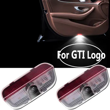 

2-40 pcs For GTI Letters Logo Car Door Light Led Welcome Laser Projector Emblem Ghost Shadow 12V For Volkswagen VW Golf 5 6 7