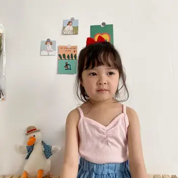 

2020 new girls t-shirt summer cotton sleeveless fashion girls top 1-7 t HV3319