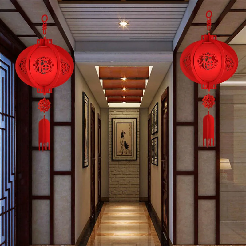 Lantern pendant Decorative Non-Woven Lamp Three-Dimensional Blessing Lanterns Chinese New Year decoration #4D30 (13)