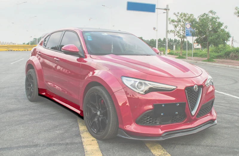 Для Alfa Romeo Stelvio S стильная Стекловолоконная боковая юбка с расширением из углеродного волокна(подходит только для широкого крыла) дверь frp ступенчатая крышка