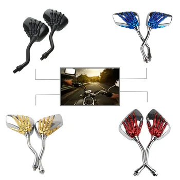 

Motorcycle Side Mirrors Universal Motorcycle Rearview Mirrors Plastic Skull Skeleton Hand Set Of 2