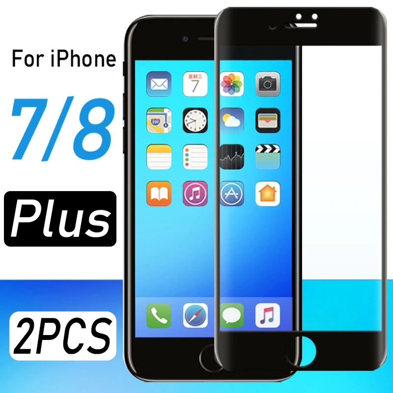 2 шт. стекло 8 plus для apple iphone 7plus закаленное iphone7 7 защита экрана i8plus i8 i7plus iphone7plus |