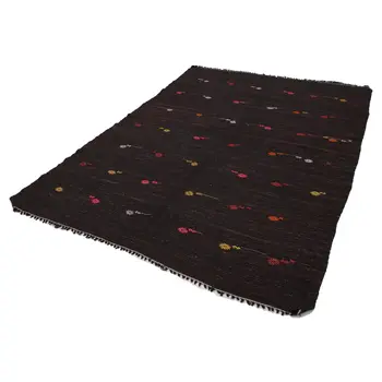 

197x275 Cm Brown Handmade Vintage Turkish Kilim Rug-6x9 Ft