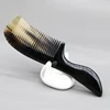 Natural Yak Horn Swallowtail Handles Fine Tooth Comb Hair Straighter Comb Anti-Static Hair Massage Brush 2