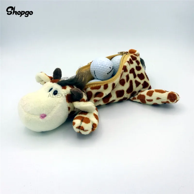 

[Size 6-7pcs] Mini Giraffe Small Golf Ball Bag Animal Zipper Golf Bags Sporting Goods Mascot Novelty Cute Gift