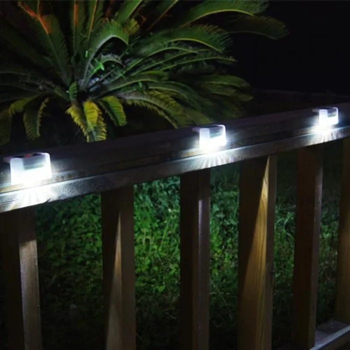10Pcs Solar Powered LED Deck Lights Outdoor Path Garden Stairs Step Fence Lamp@LS