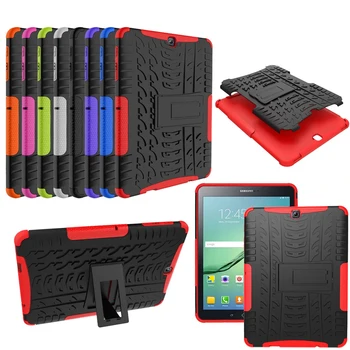 

HH Heavy Duty Armor Tire Style Hybrid TPU PC Hard Cover Case for Samsung GALAXY Tab S2 9.7" SM T810 T815 T813 T819 tablet PC