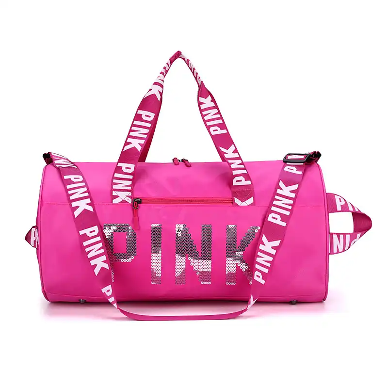 large pink gym bag