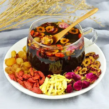 

Brown Sugar Red Dates Ginger Tea , Jujube with Black Sugar Health Tea for Beauty and Warm Stomach for Women