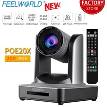 Feelworld poe20x 20x zoom poe sdi hdmi câmera ptz completo hd 1080p controle remoto para transmissão de vídeo conferência streaming ao vivo
