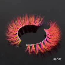 Новые цветные 3D Роскошные норковые ресницы оптом натуральные длинные отдельные толстые пушистые цветные Накладные ресницы с бесплатной коробкой