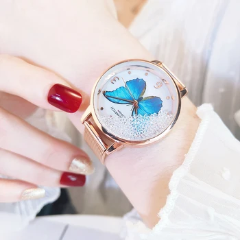 

Butterfly Women Watch Simple Dial Women‘s Watches TOP Brand Luxury Stainless Steel Wrist Watch Relogio Feminino reloj mujer saat