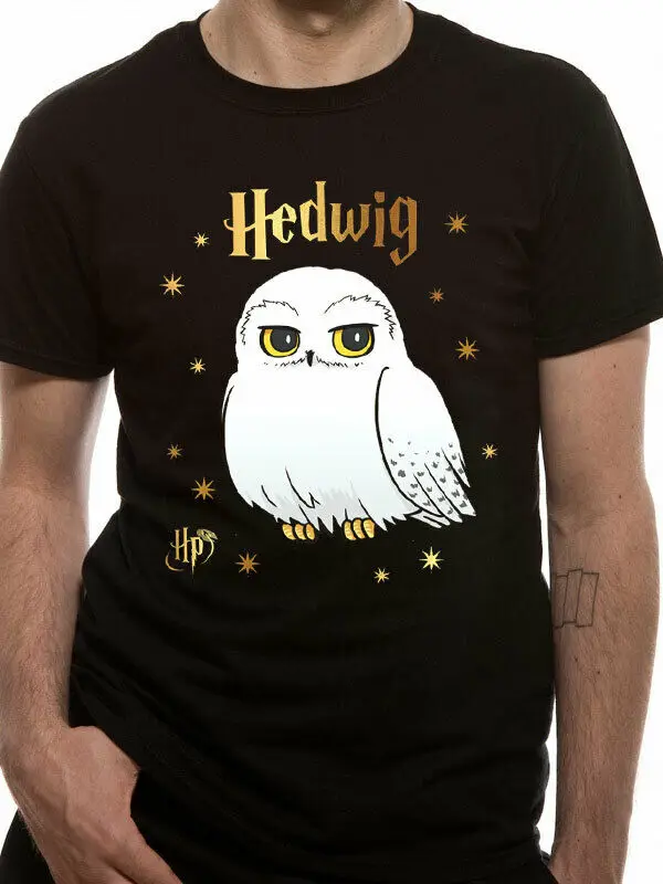 HARRY-foil Hedwig tee Stars-Black-унисекс футболка мужская женская унисекс модная Бесплатная