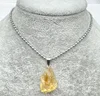 Natural stone yellow crystal Black Tourmaline Repair Ore Can Be Used Charm Citrine Pendant For DIY Jewelry Making Necklace 1pcs 3