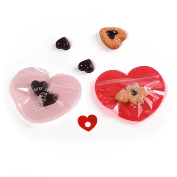 

50pcs Heart Candy Dragee Gift Box Transparent Plastic Ziplock Gift Bag Baby Shower Baptism Wedding Party Cake Chocolate Wrapping