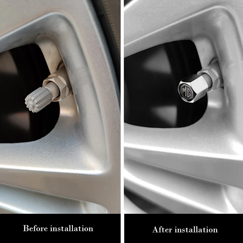 1set Leather Metal Car Wheel Tire Valve Cap Air Stems Caps Cover for Mazda Cx5 Cx3 Cx30 3 626 2010 2020 Rx8 2021 Car Accessories