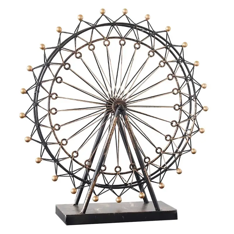 

Ferris Wheel Model Retro Zinc Alloy Vintage Sky Wheel Model Ornament for Shop Mininatures