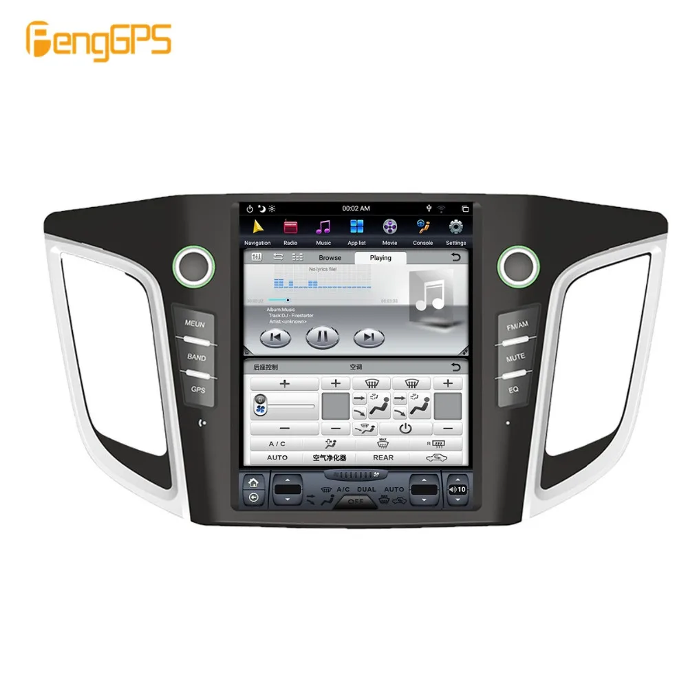 10,4 ''Тесла Android 8,1 PX6 4+ 32 ГБ Голосовое управление встроенный CARPLAY автомобильный радиоприемник для HYUNDAI IX25/CRETA- gps навигация