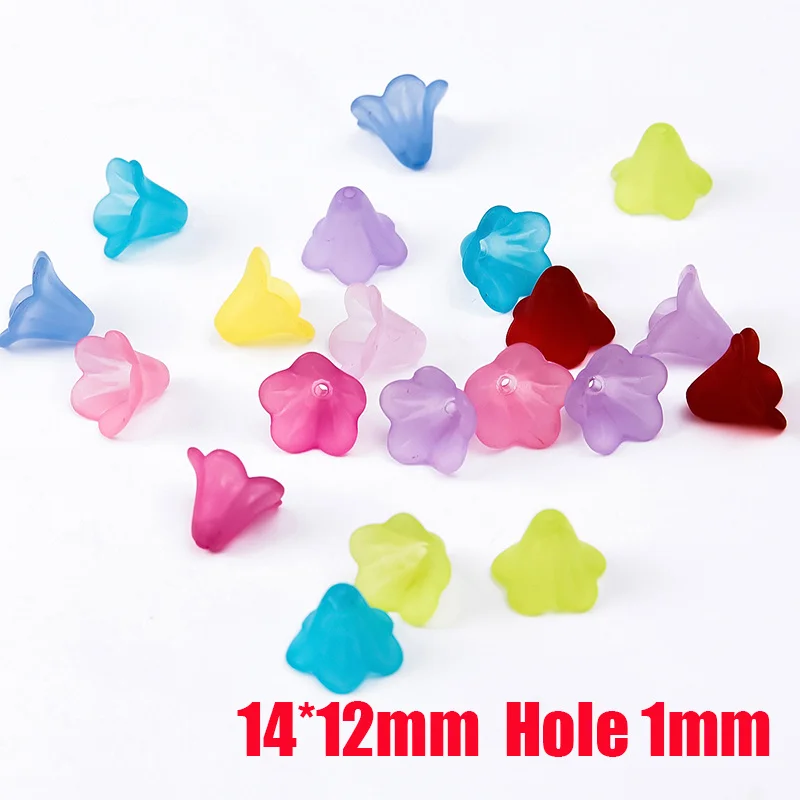 

100pcs/lot Acrylic Loose Spacer Frosted Plastic Flower Beads for DIY Components for Jewelry Making Fashion Necklace Bracelet