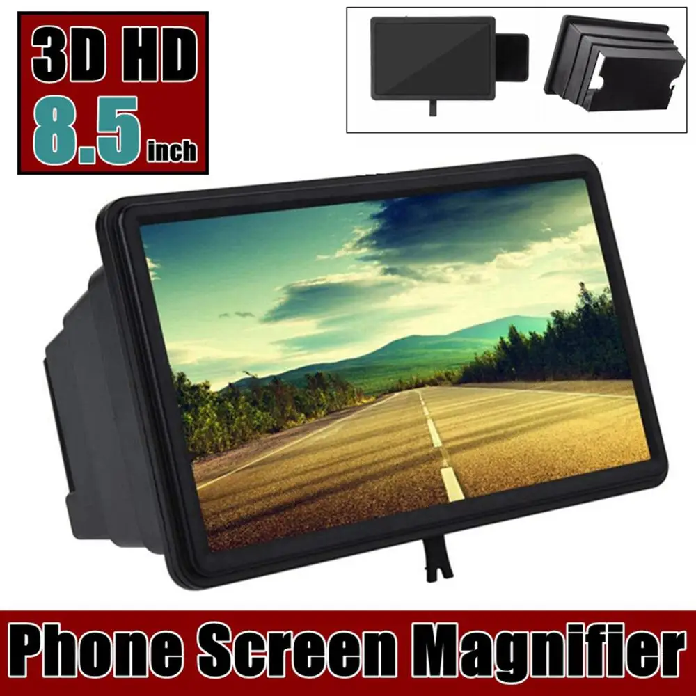 

8.5'' Mobile Phone Screen Magnifier 1.5X 3D Stereoscopic Desktop ABS Smartphone Amplifier HD Amplifying Table Movie Video Stand