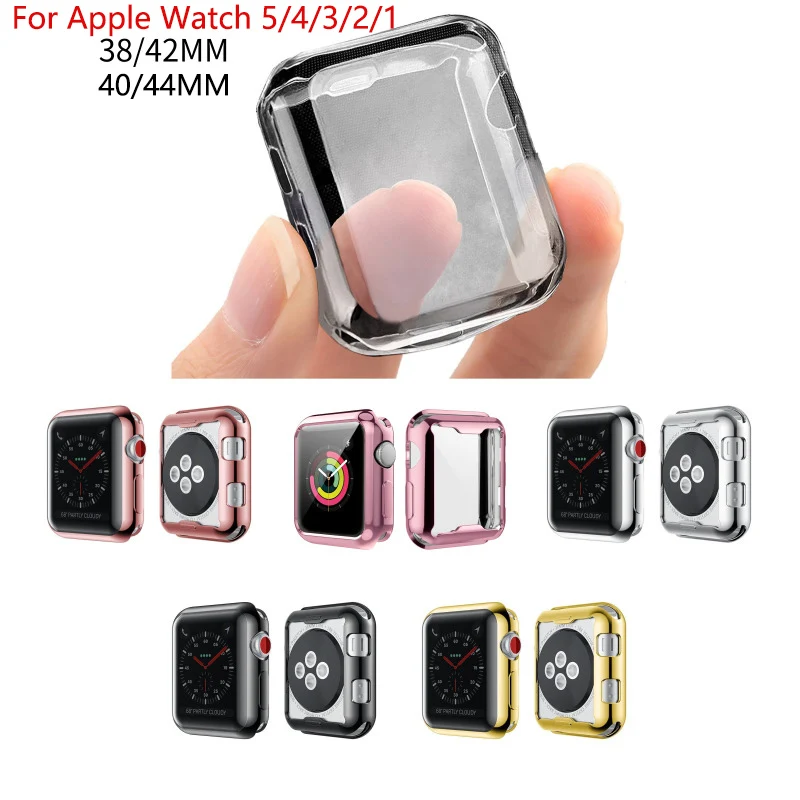 

Soft Tpu Case Cover Screen Protector Watch Shell For Iwatch Apple Watch Series 5/4/3/2/1 38mm 40mm 42mm 44mm Smart Watch
