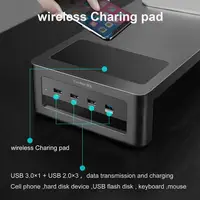 VAYDEER podstawa monitora Riser z USB3.0 Hub obsługuje przesyłania danych i ładowania stali nierdzewnej Organizer na biurko dla Laptop 2