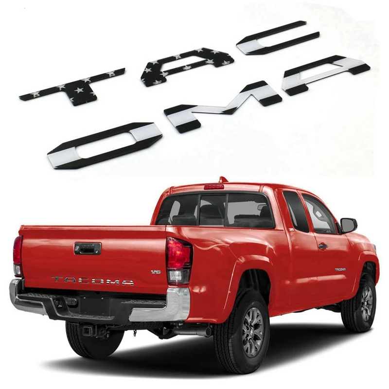 Tailgate Insert Tailgate Letters fits 2016-2020 Toyota Tacoma Black Red 