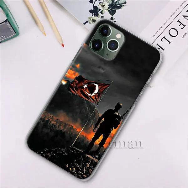 Чехол для телефона с флагом Турции и солдатом для Apple iPhone X, XR, XS, 11 Pro Max, 7, 8, 6, 6s Plus, 5 5S, Жесткий Чехол - Цвет: H12