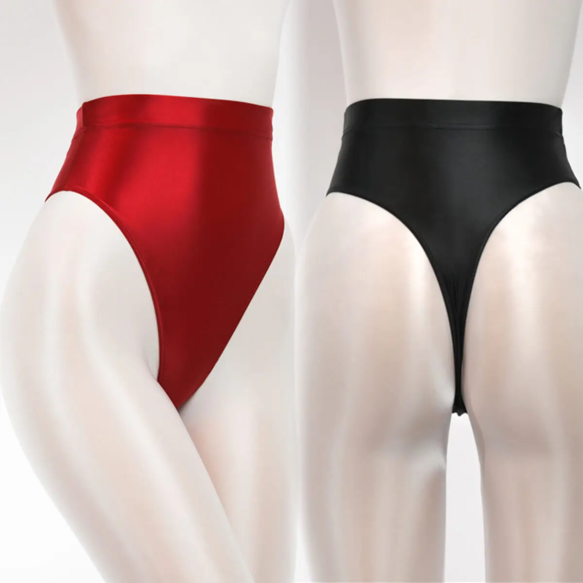 

Metelam Womens Sexy Satin Shiny Wetlook Stretch High Cut Thong G-string Lingerie Hipster Briefs Bikini Panties Underwear