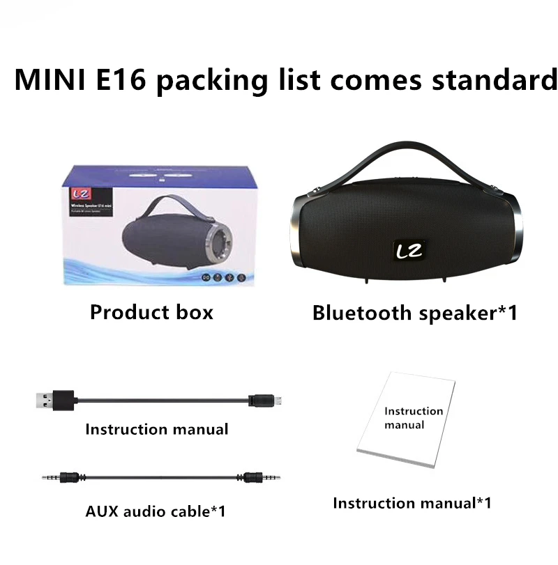 E16 Мини Портативный беспроводной bluetooth громкая связь музыкальный сабвуфер динамик, подходит для мобильных телефонов и компьютеров с TF FM