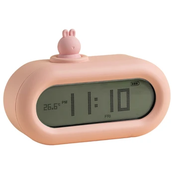 

Mini Cartoon LED Digital Alarm Clock Night Light Temperature Thermometer Snooze
