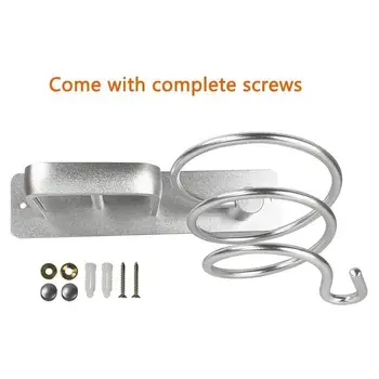 

Wall Mounted Bathroom Black Hair Dryer Holder Space Aluminum Hair Straightener Holder Storage Bathroom Shelf Accessories