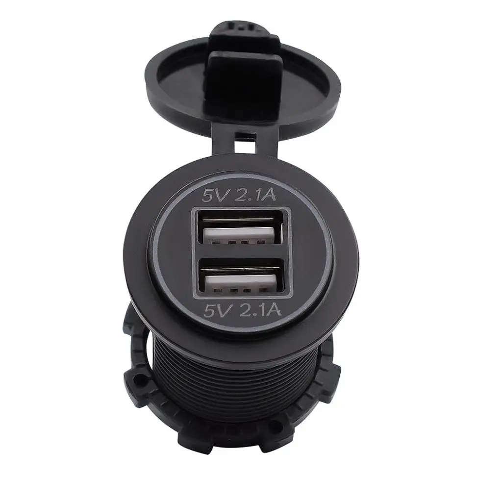Двойной USB мотоцикл/автомобиль прикуриватель зарядное устройство розетка зарядное устройство+ светодиодный цифровой вольтметр метр