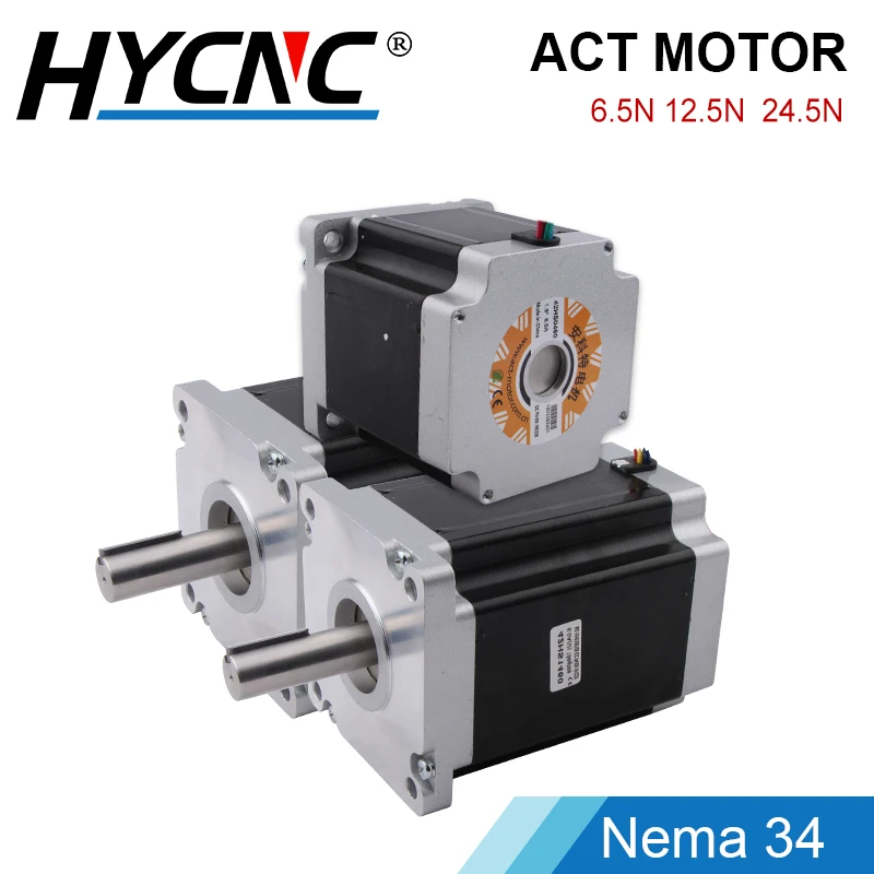Nema 34 ACT Stepper Motor 4-Wire 2-Phase Motor 6.5N 12.5N 24.5N Torque CNC Milling Machine Woodworking Engraving Motor