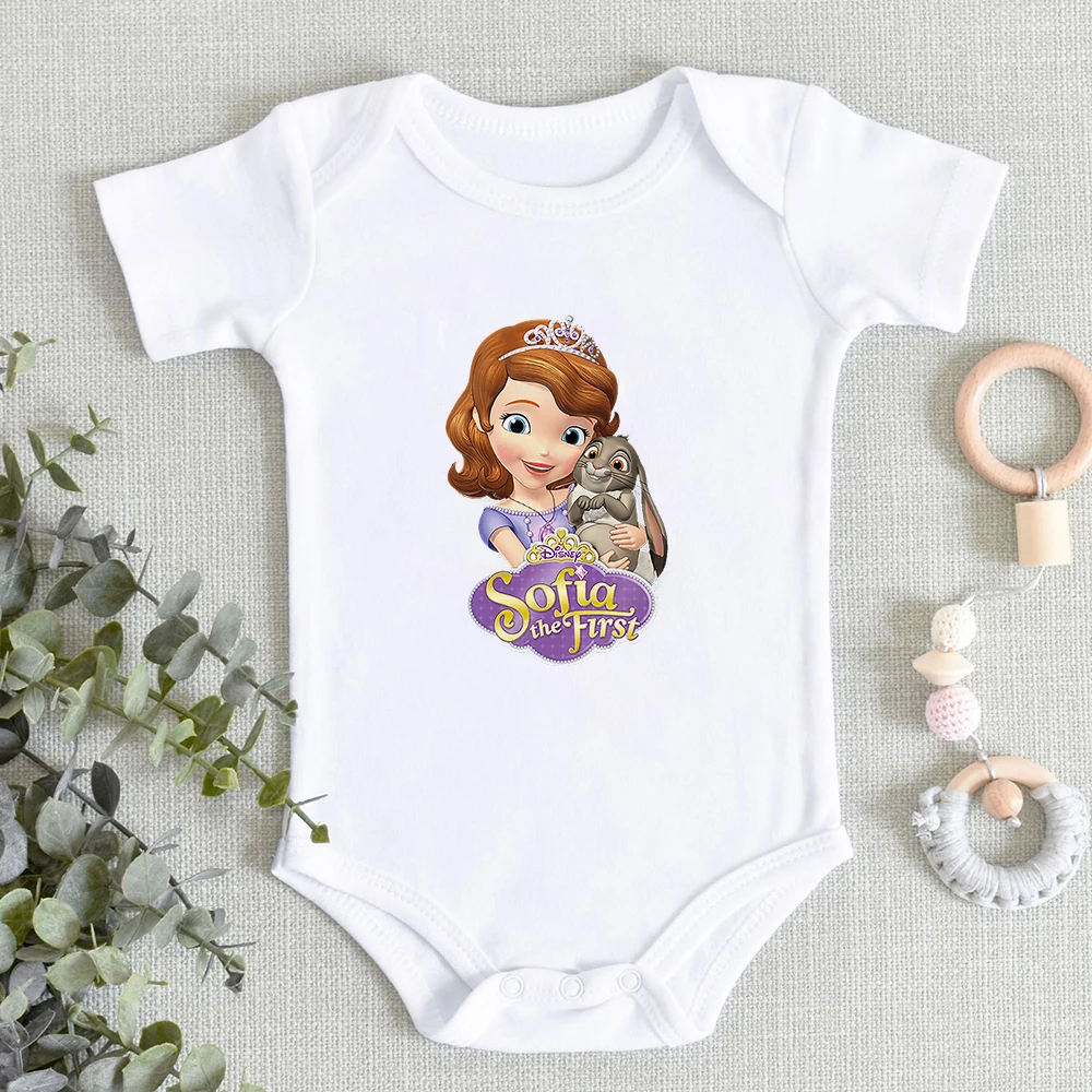 

Princess Sofia the First Clover Rabbit Cartoon Print Newborn Bodysuits Funny Toddler Romper Fashion Cute Girls Infant Jumpsuit