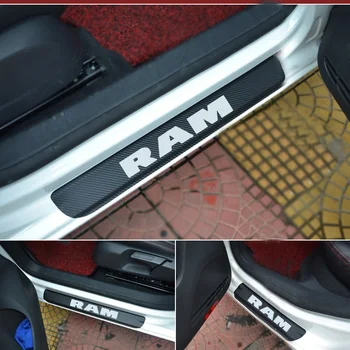 

For Dodge RAM Door Sill Plate Carbon Fiber car Scuff Sticker Door Sill Sticker Door Sill Decoration Scuff Plate Vinyl Sticker
