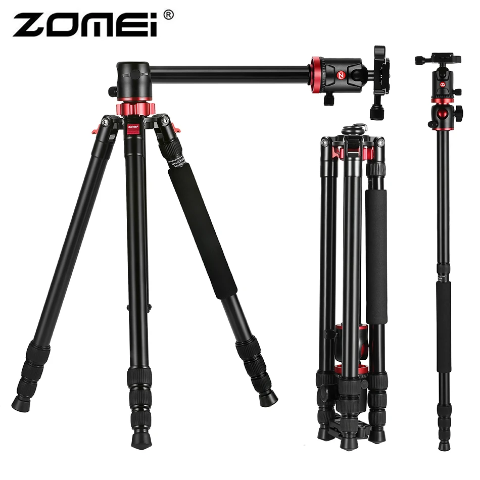 Zomei M8 전문 카메라 삼각대 모노포드, 휴대용 컴팩트 여행 수평 시스템, SLR 카메라용 알루미늄 삼각대, 1920mm