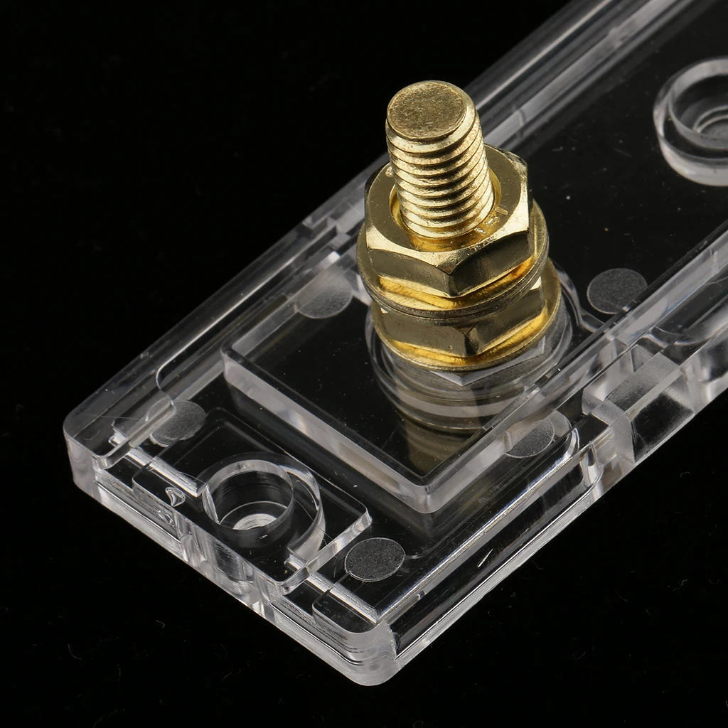 ANL Fuseholder Fuse Holder 0 2 4 Gauge Car Audio Gold Inline Clear Box