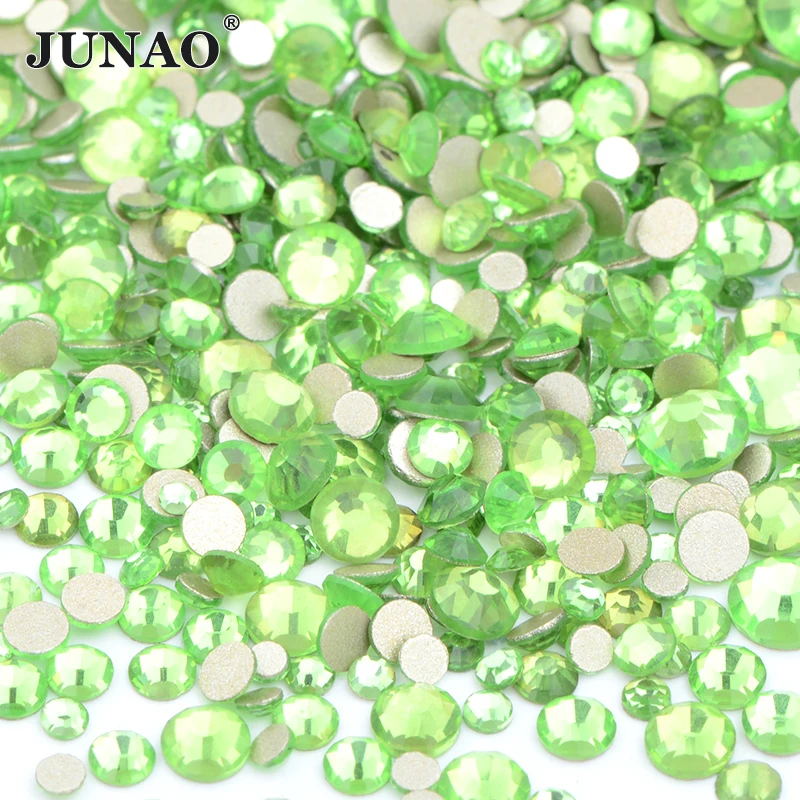JUNAO 1440Pc Mix Size Purple Ghost Glass Rhinestone Glitter Crystal Stone Non Hotfix Round Strass For Nail Art 3D DIY Decoration images - 6