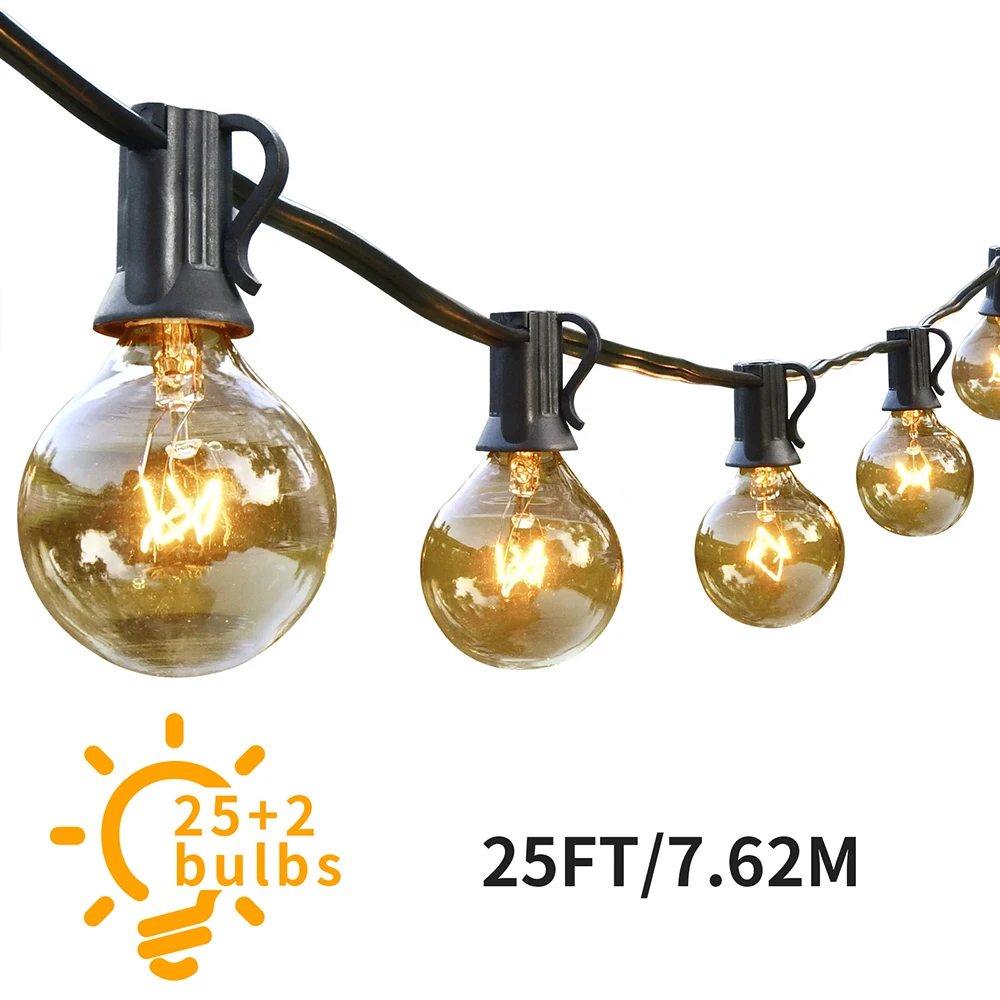 9M 15M G40 Globe String Lights Outdoor Light Garland Patio Light Wedding Party Christmas Backyard Decoration Fairy String Light