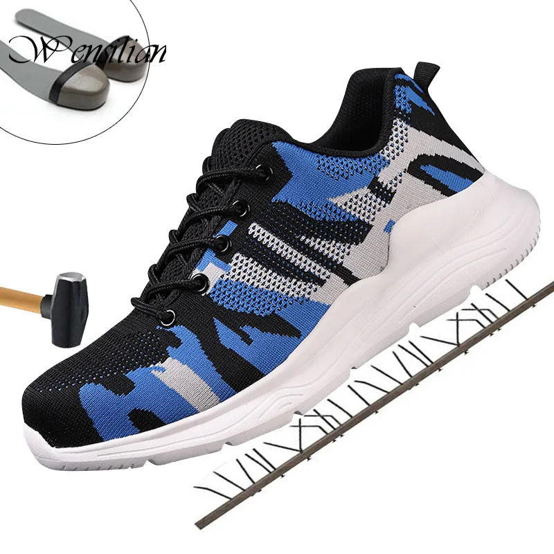 Botas De seguridad con punta De acero para el aire libre para Hombre, Zapatos De trabajo De camuflaje, a prueba De perforaciones, 2020