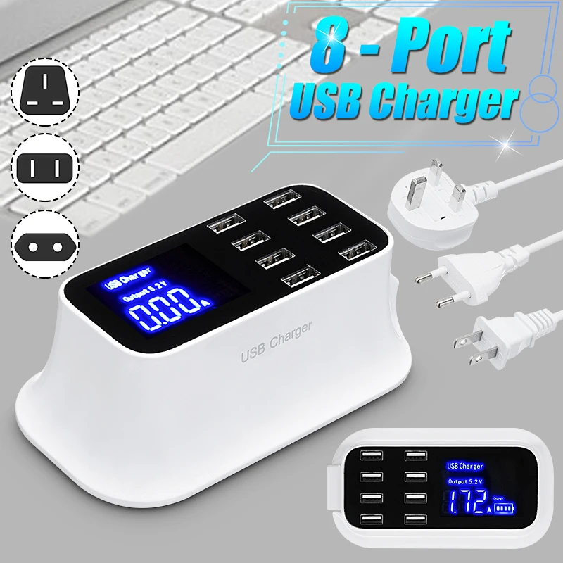 

Зарядная Станция USB, 8 портов, быстрая зарядка, 3.0 светодиодный дисплей