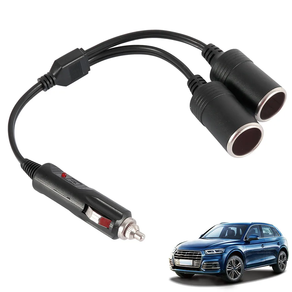 12 V/24 V 35 см машинная Зажигалка для сигарет Мощность Зарядное устройство Порты и разъёмы сплиттер двойной прикуриватель удлинитель адаптер для различных Видеорегистраторы для автомобилей