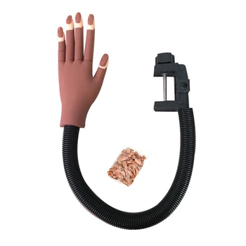 

Professional False Model Movable Manicure Practice Salon Nail Training Hand Fixed Bracket Bendable Artificial Simulation Fingers