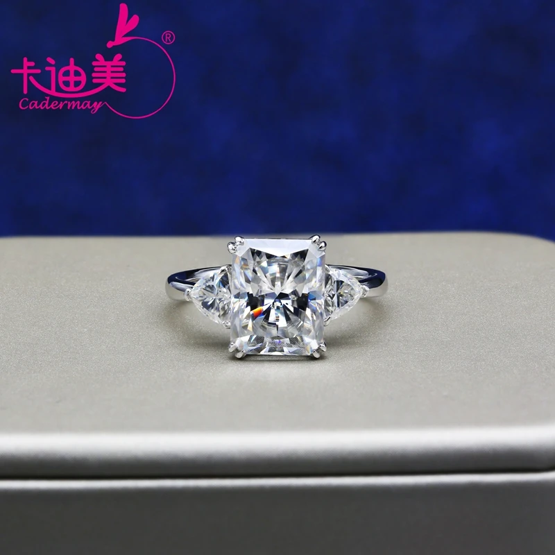 

CADERMAY Jewelry Hot Sale Trendy Silver 925 4CT Moissanite Rings Engagement Wedding Party Gifts For Women
