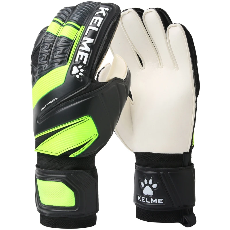 KELME-guantes de portero de fútbol para hombres y manoplas gruesas de espuma de látex entrenamiento profesional, protección para guardar 5 dedos _ - AliExpress Mobile