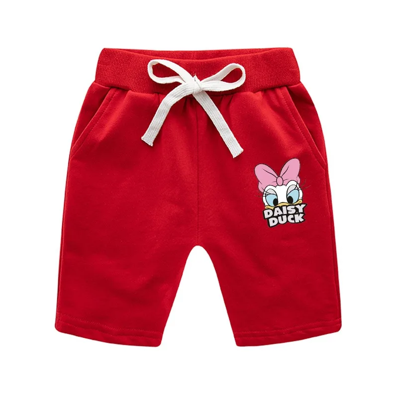 Летние шорты для мальчиков; Детские шорты; хлопок; эластичные шорты для девочек с карманами; Детские повседневные пляжные брюки - Цвет: Red